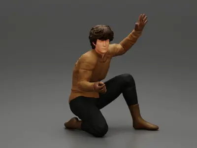 2 Serviceman removing bolt from a wheel using pneumatic gun tire 3D print model