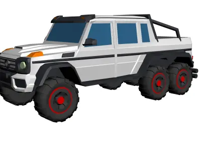 Mercedes-Benz G 63 AMG 6x6 Hypercasual Low-poly 3D model