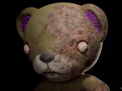 Scary bear toy Low-poly 3D model