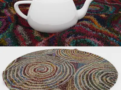 Round Rug Set 252 3D model