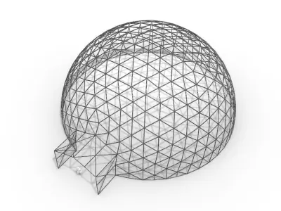 Geodesic Dome with Door Opening V4 3D model