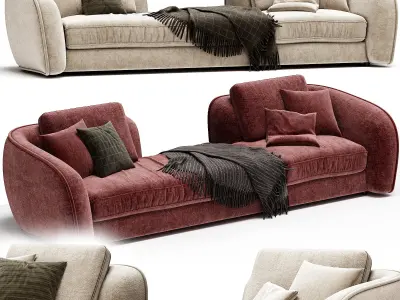 LEVANTE Fabric Sofa By Black Tie 3D model