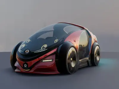 3Dpro CAR scifi 4 Low-poly 3D model