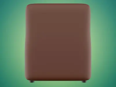 Leather Armchair and Plastic Leg Style 3D model