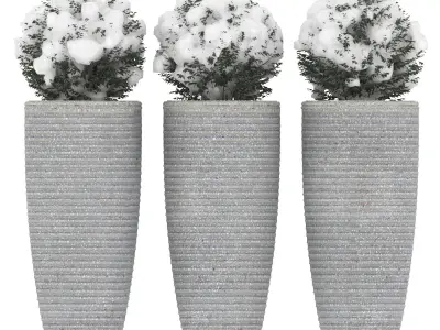 Bush pot snow 3D model