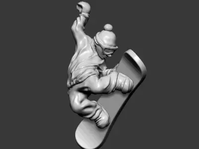 Snowboarder pendant 3D print model