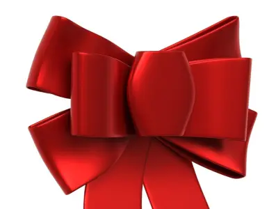 Christmas Bow Ribbon 19 Low-poly 3D model