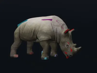 Rhino Low-poly 3D model