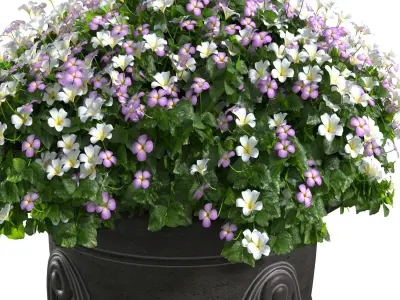 Flowers in a classic Vase Flowerpot for decoration 3D model
