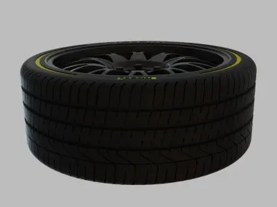 Miniature Konig Lace Rim and Tire - 3D Print - No Textures 3D print model