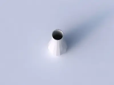 Vase curved with bands uniform vertical 3D print model