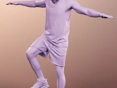 Scott 11991 - Athletic Man Making Sport  Low-poly 3D model