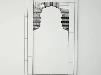 Antique Moorish Arched Mirror 3D model