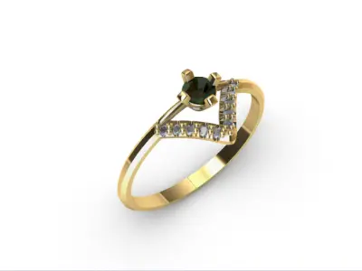 Anillo solitario para dama-mujer -v- 3D print model