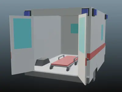 Lowpoly Ambulance Free low-poly 3D model