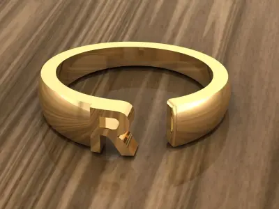 Alphabet Ring R 3D print model