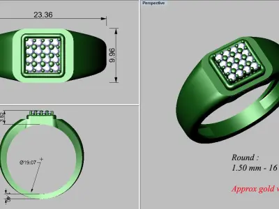 light weight gold diamond rings-C111116SKCH2025983-wt-5-10 3D print model