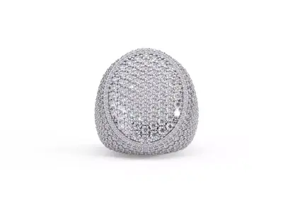 N R07  Luxury Elegance Dome Diamond Ring  3D print model