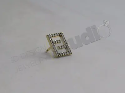 Highly luxury Fendi design earring 3d model 3D print model