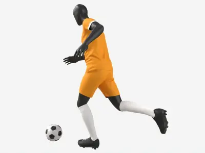 Male Mannequin in Soccer Uniform in Action 01 3D model