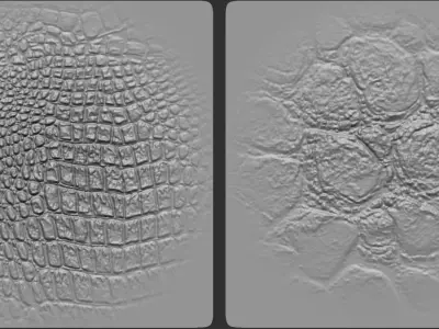 45 Reptile Dragon lizard crocodile Skin Scale Alphas V3 3D model