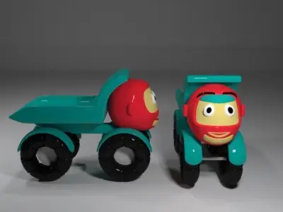 Cartoon Toy Car Low-poly 3D model