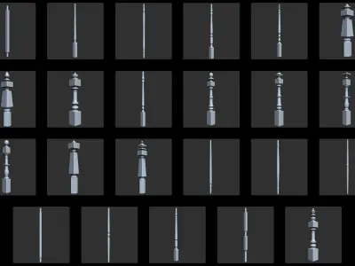 108 Table Legs IMM Brushes Pack Low-poly 3D model