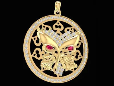 Elegant Filigree Butterfly Round Pendant for Women 1232 3D print model