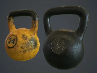 Kettlebell PBR Game Ready kettlebells Low-poly 3D model