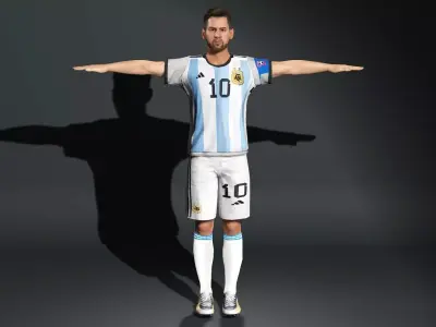 Lionel Messi  High quality character full Rigged and Animated  3D model