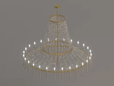 Mid Century Modern Chandelier Collection 3D model