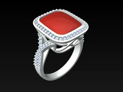 Rectangular Stone Rings - Womens Rings - N752842 3D print model