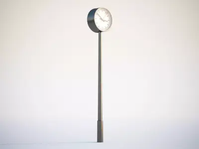 Modern street clock 3D model