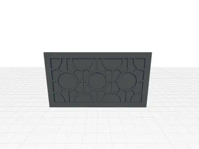 Kimberlee Geometrical Circles Decorative Rectangular 3D model