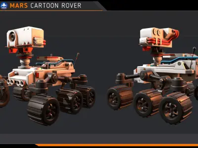 Cartoon - Mars Rover 3D model