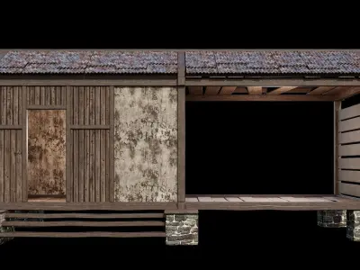 Medieval Houses 65- 4K Textures Game Ready Low-poly 3D model