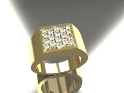 Round Diamond Ring Size 11 Gold Silver Platinum Luxury Jewelry 3D print model