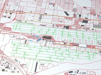 Phoenix Sky Harbor PHX Airport Roads Buildings and Public Trans 3D model
