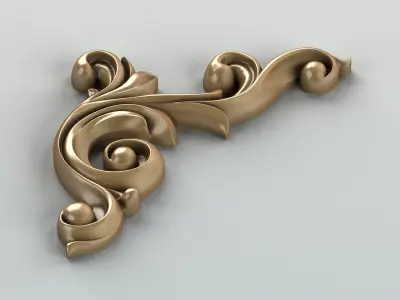 Carved decor corner 002 3D model
