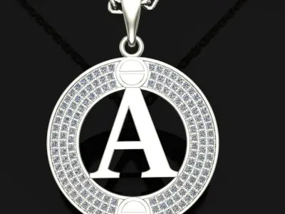 Alphabet Pendant Letters Numbers Bails 3D print model