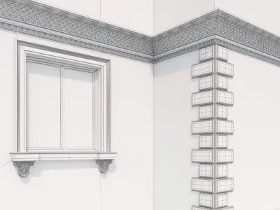 facade classic style 1 and 2 Low-poly 3D model