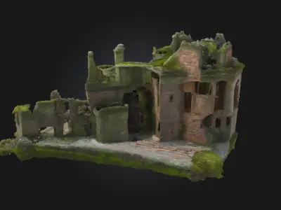 Ancient Fortress Ruins  Crumbling Stronghold Model for Fantasy 3D model