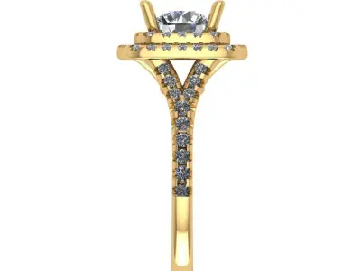 Double halo Diamond ring 3D print model