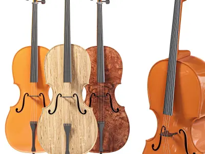 SZD Acoustic Cello with Soft Case Retro by Amazon 3D model