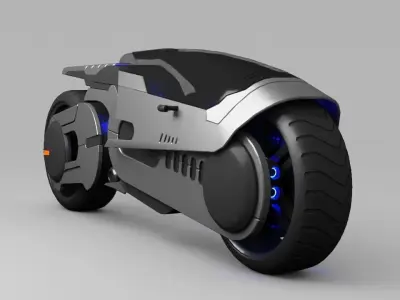 sci-fi  motorbike  rigged vehicle 3D model