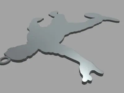 Soccer Key Ring Chain 01 Low-poly 3D model