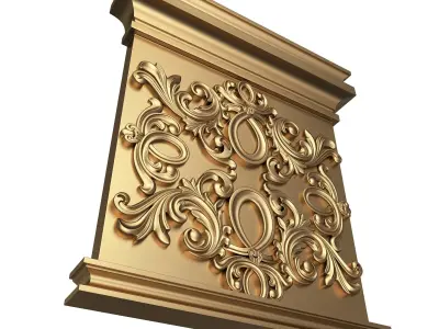 Carved Capital 1301 Low-poly 3D model