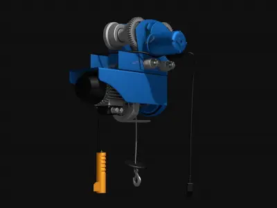 Electric Hoist Winch Cable Industrial garage tool 3D model