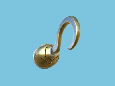 Pirate Hook A4 - Golden Luxury - Character Design Fashion Low-poly 3D model