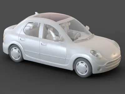Cartoon Sedan Car 3D model